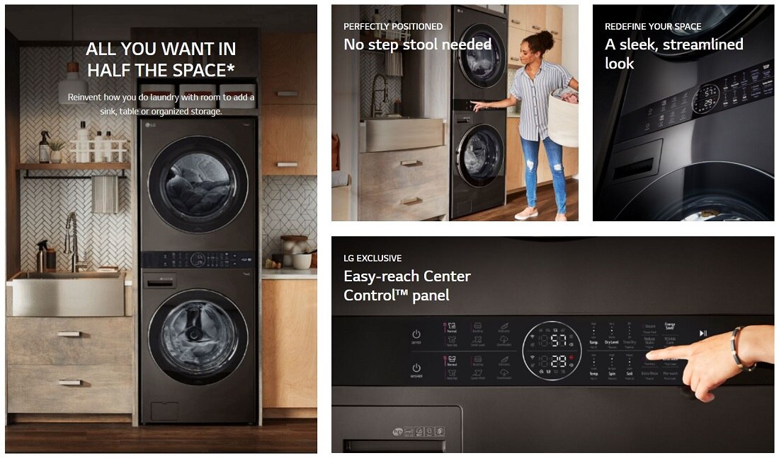 WKEX200HWA 27 in. White Single Unit WashTower Laundry Center with 4.5